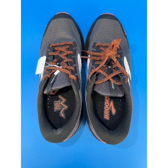 Brooks Divide 4 GORE-TEX Trail Running Shoes Men Size 8 Black Orange - Picture 7 of 11